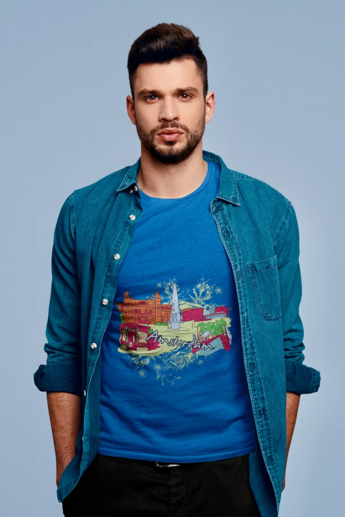 Embrace the essence of Amsterdam in every stitch, as the shirt embodies the city's eclectic spirit.