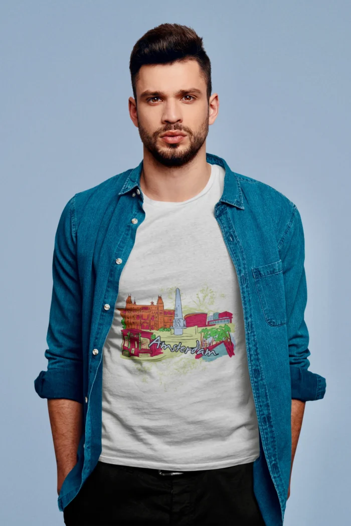 Embrace the essence of Amsterdam in every stitch, as the shirt embodies the city's eclectic spirit.