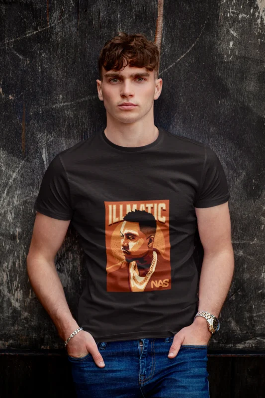 A fusion of street style and poetic nostalgia, this shirt pays homage to Nas's iconic "Illmatic" album, a masterpiece that redefined hip-hop.