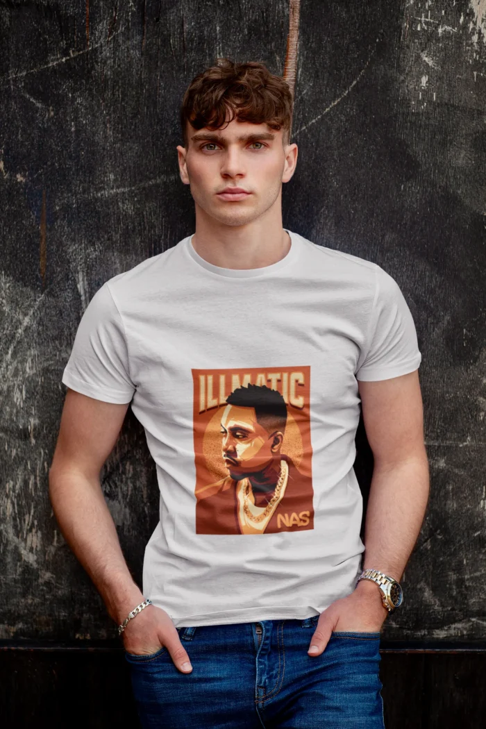 A fusion of street style and poetic nostalgia, this shirt pays homage to Nas's iconic "Illmatic" album, a masterpiece that redefined hip-hop.