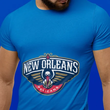 Elevate your style and embrace the spirit of the court with our exclusive "Crescent Court Slam" New Orleans Basketball Tee for Men.
