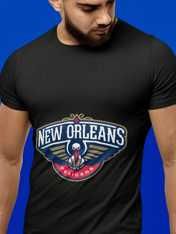 Elevate your style and embrace the spirit of the court with our exclusive "Crescent Court Slam" New Orleans Basketball Tee for Men.