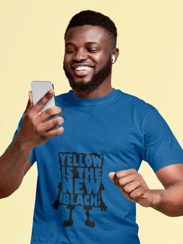 Dive into the world of bold fashion and redefine your look with this refreshing twist on the classic black tee.