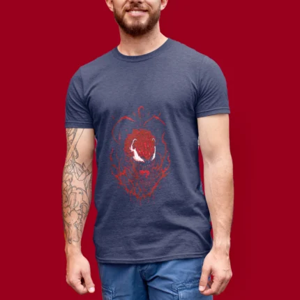 Red venom ink art that adds a touch of mystique to your wardrobe.