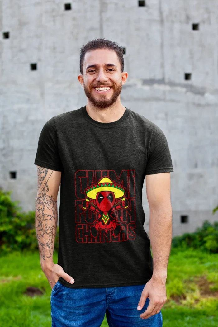 Unleash your inner antihero with this one-of-a-kind tee that seamlessly marries Deadpool's irrepressible wit with the lively vibes of Mexico.