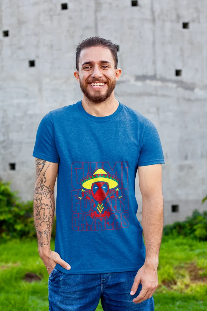 Unleash your inner antihero with this one-of-a-kind tee that seamlessly marries Deadpool's irrepressible wit with the lively vibes of Mexico.