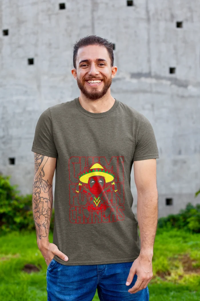 Unleash your inner antihero with this one-of-a-kind tee that seamlessly marries Deadpool's irrepressible wit with the lively vibes of Mexico.