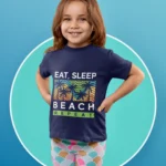 Eat Sleep Beach Repeat Printed Graphic T-shirts