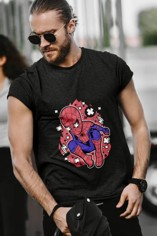 Crafted with comfort in mind, this tee is perfect for fans who want to showcase their love for Spiderman in a fun and fashionable way.