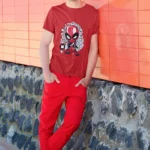 Unleash your inner antihero with Deadpool's iconic chibi representation, perfectly captured on premium fabric.