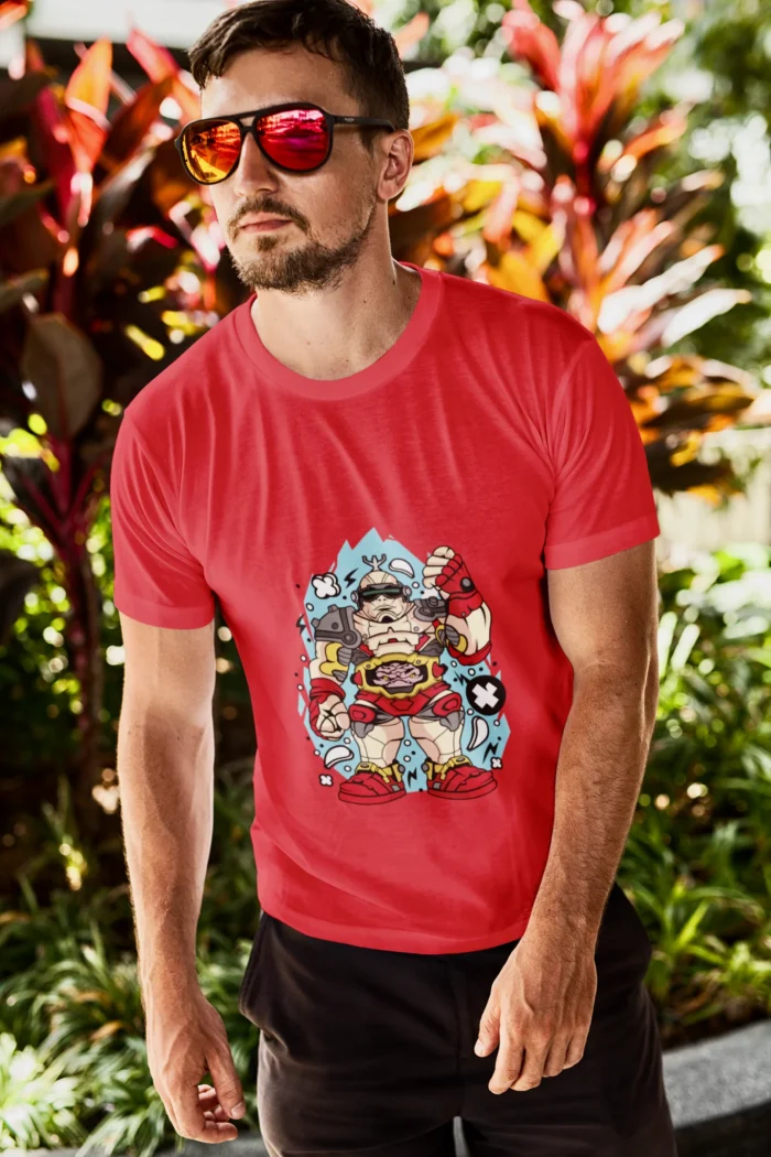 this shirt embodies the essence of a fictional supervillain, seamlessly blending gaming nostalgia with a contemporary edge.