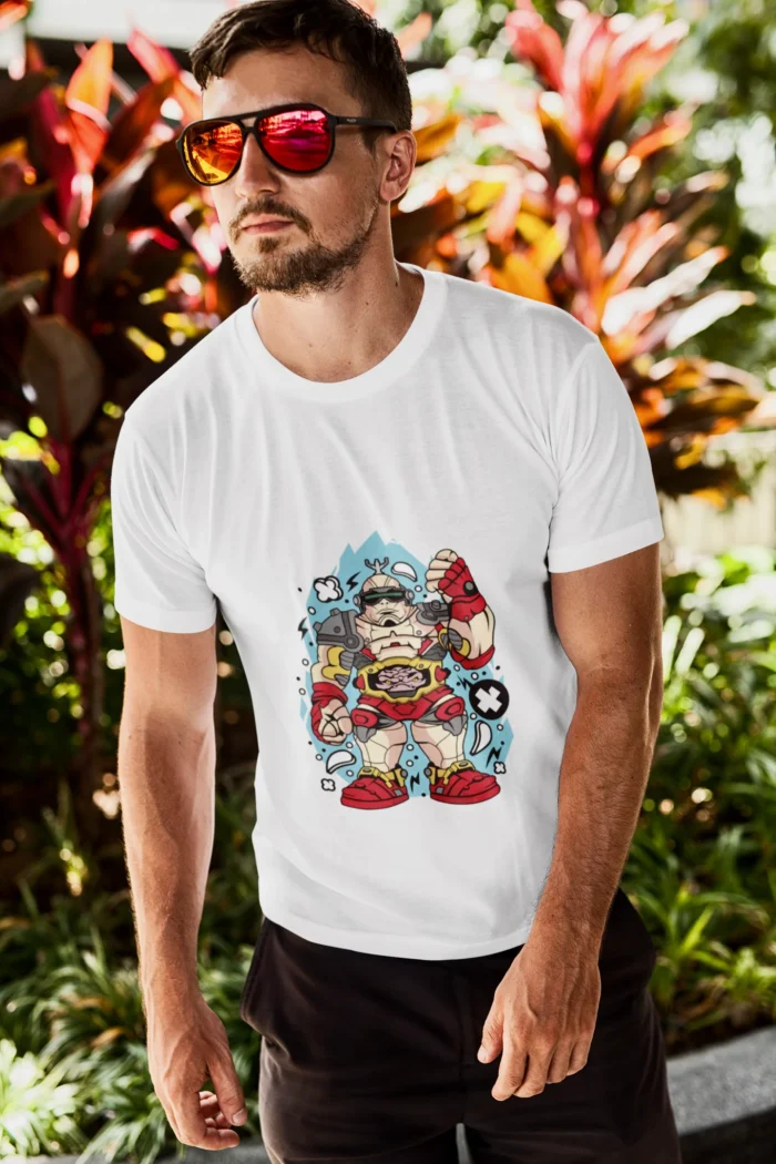 this shirt embodies the essence of a fictional supervillain, seamlessly blending gaming nostalgia with a contemporary edge.