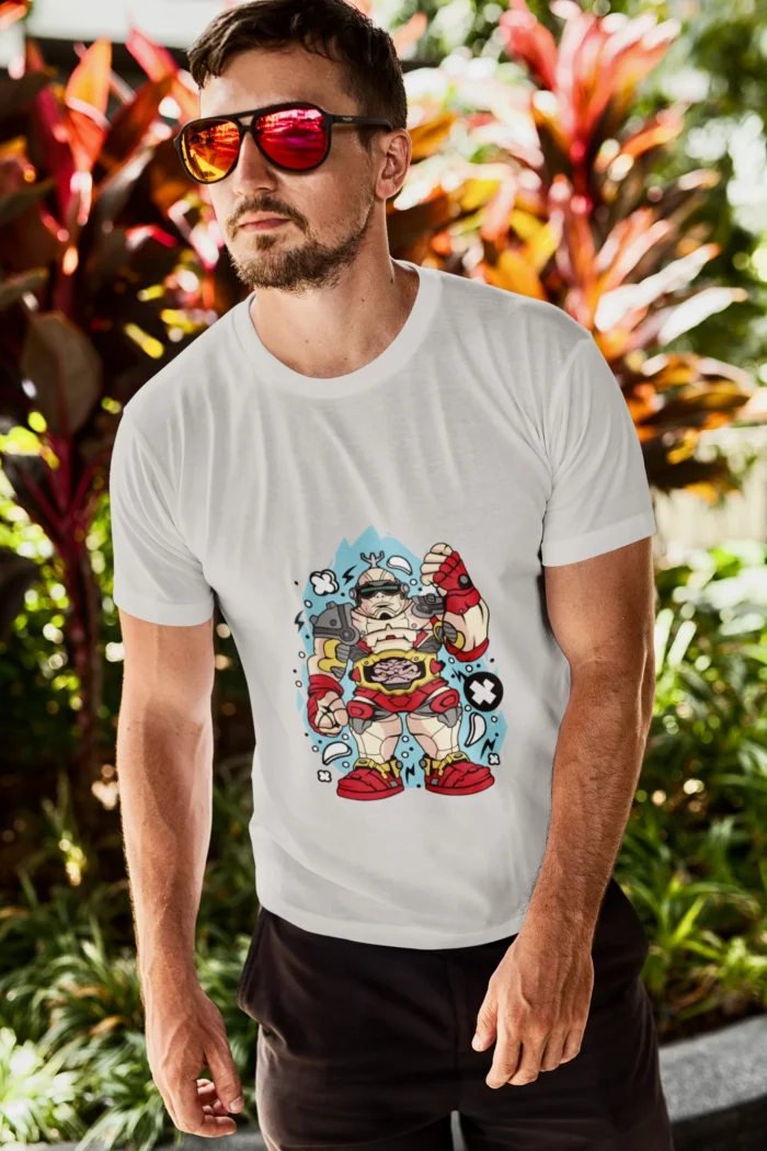 this shirt embodies the essence of a fictional supervillain, seamlessly blending gaming nostalgia with a contemporary edge.