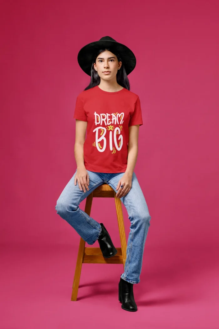 Round neck Printed T-Shirts for Women: Dream Big!