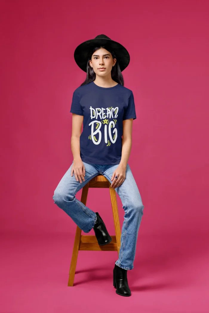 Round neck Printed T-Shirts for Women: Dream Big!