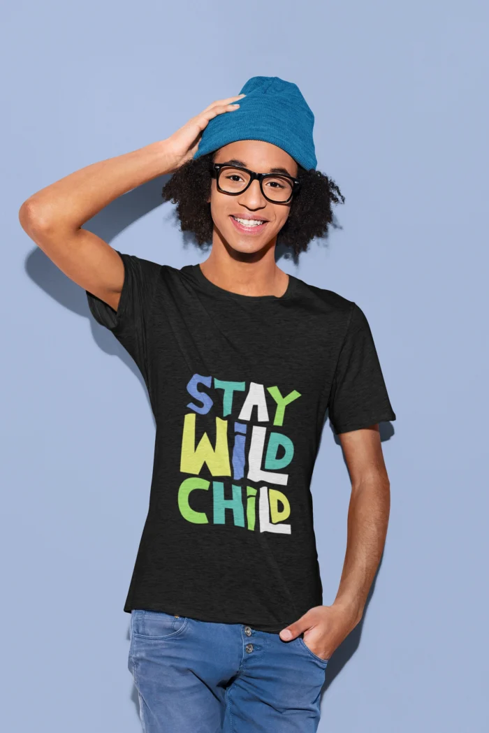 Stay Wild Child Graphic Boys T-Shirts