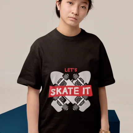 Let's Skate It Printed T-shirts for Girls