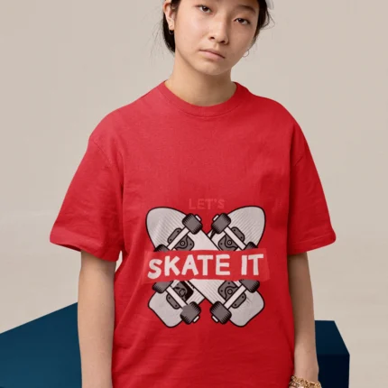 Let's Skate It Printed T-shirts for Girls