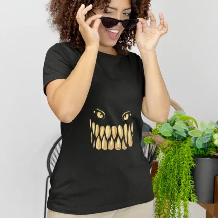 Crafted for the fearless and the fashion-forward, our Evil Scary Face T-shirt is a statement piece that transcends the ordinary.