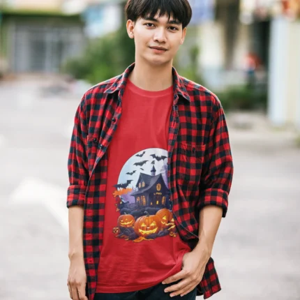 Pumpkin Haunted House Men's T-Shirt