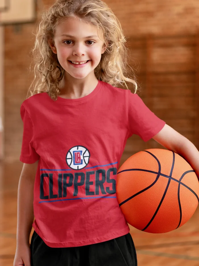 Swish & Style: Clippers Basketball Team Girls Tee