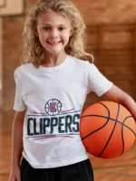 Swish & Style: Clippers Basketball Team Girls Tee