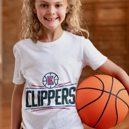 Swish & Style: Clippers Basketball Team Girls Tee