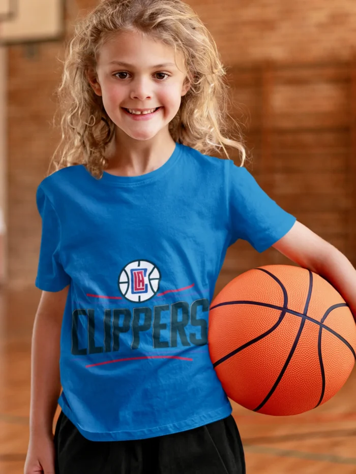 Swish & Style: Clippers Basketball Team Girls Tee