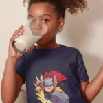 Let your little one embrace their inner superhero with this vibrant and delightful Thor-inspired shirt.