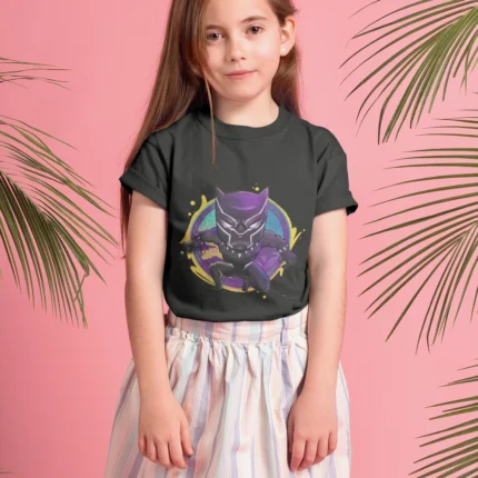 Black Panther Chibi: Empower Her World Girls T-shirt