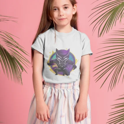 Black Panther Chibi: Empower Her World Girls T-shirt