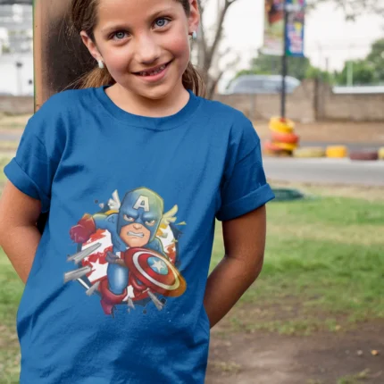 Chibi Captain America Girls T-Shirt