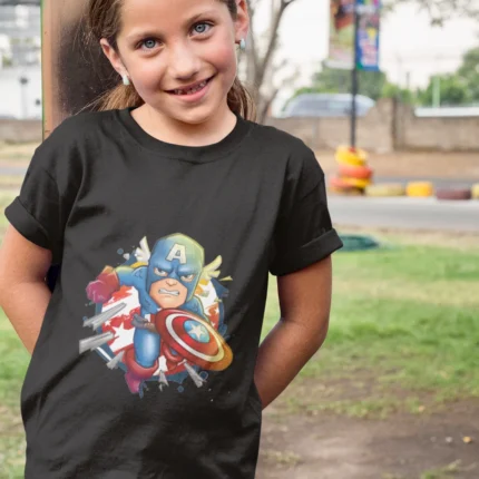 Chibi Captain America Girls T-Shirt