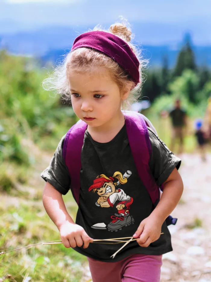 Let your little slugger showcase her love for the game in style with this uniquely designed and comfy shirt.