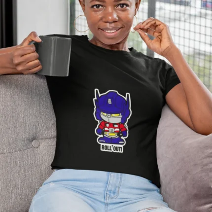 Crafted for comfort and designed to turn heads, this Optimus Prime T-shirt for women is more than apparel – it's a symbol of strength and style.