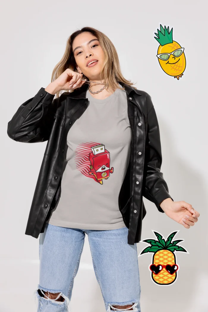 Embrace the playful side of your favorite speedy hero with this unique and eye-catching shirt.