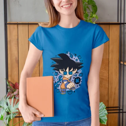 Our Celestial Power Women's Tee channels this essence, allowing you to carry a piece of Goku's legendary legacy with you, wherever life's adventures take you.