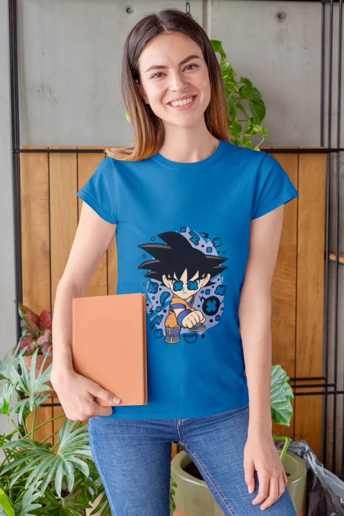 Our Celestial Power Women's Tee channels this essence, allowing you to carry a piece of Goku's legendary legacy with you, wherever life's adventures take you.