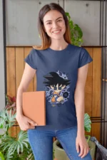 Our Celestial Power Women's Tee channels this essence, allowing you to carry a piece of Goku's legendary legacy with you, wherever life's adventures take you.