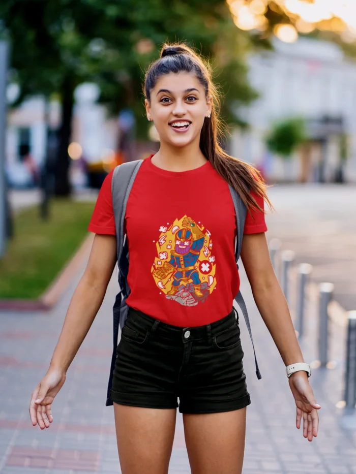 Whether you're a Marvel enthusiast or just love a good dose of quirky charm, this tee is a must-have for every woman who wants to conquer the universe in style.