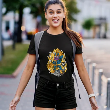 Whether you're a Marvel enthusiast or just love a good dose of quirky charm, this tee is a must-have for every woman who wants to conquer the universe in style.