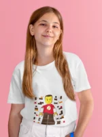 Building Dreams: LEGO-inspired Girls T-Shirt