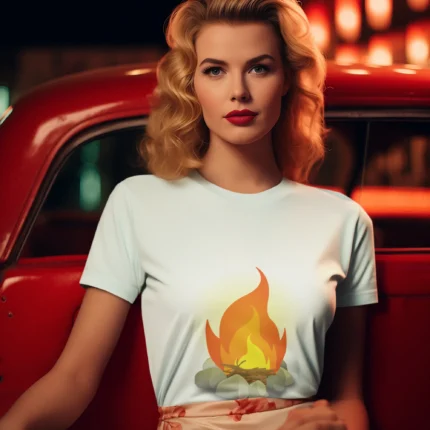 Fire Illustration women's T-shirt and let the world witness the blazing confidence that sets you apart.