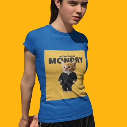 Meow-velous Monday Girls' T-Shirt - Perfect Tee for Stylish Young Girls