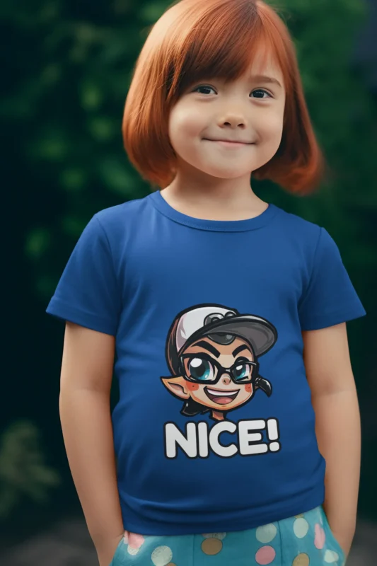 Chic and Fun "NICE" Twitch Emoji T-Shirt Design for Girls