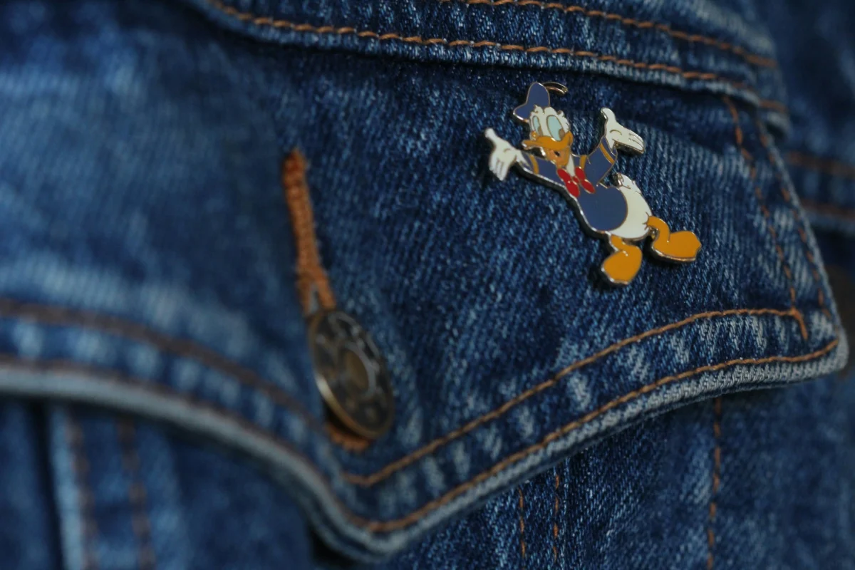 clothing pin of donald duck on a t-shirt