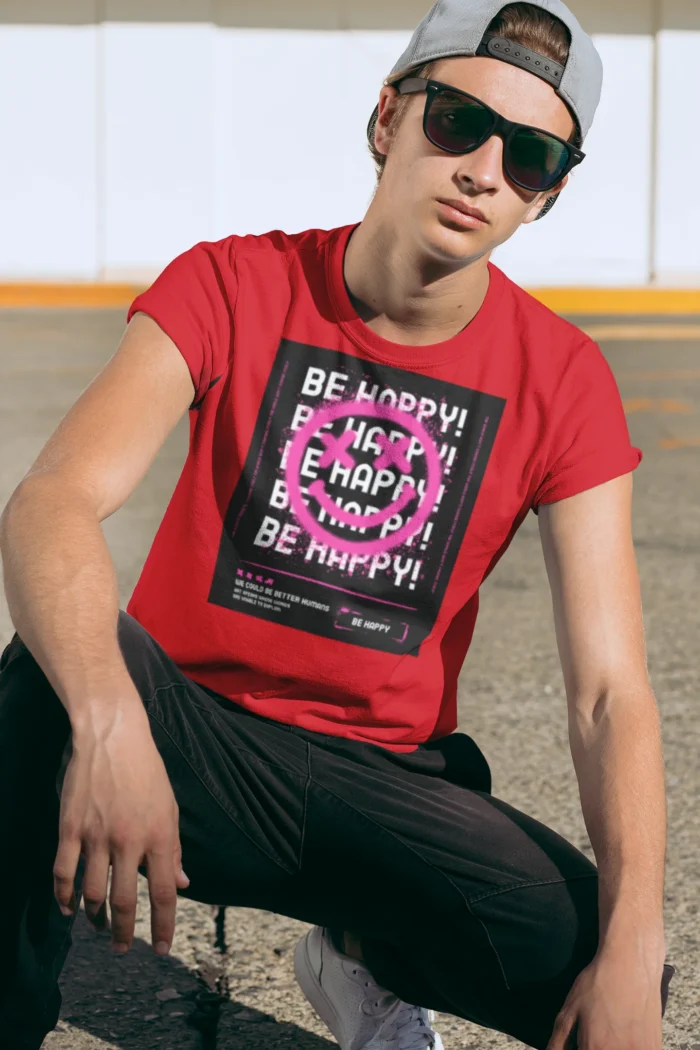 Be Happy Graphic T-Shirt for Men - Trendy and Comfortable