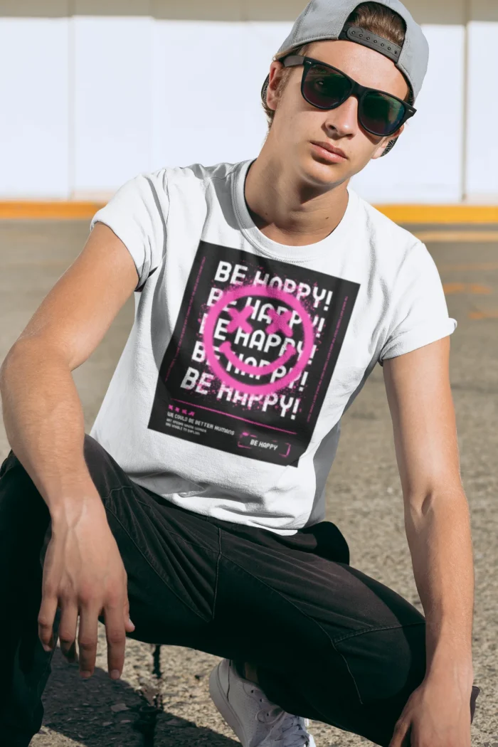 Be Happy Graphic T-Shirt for Men - Trendy and Comfortable