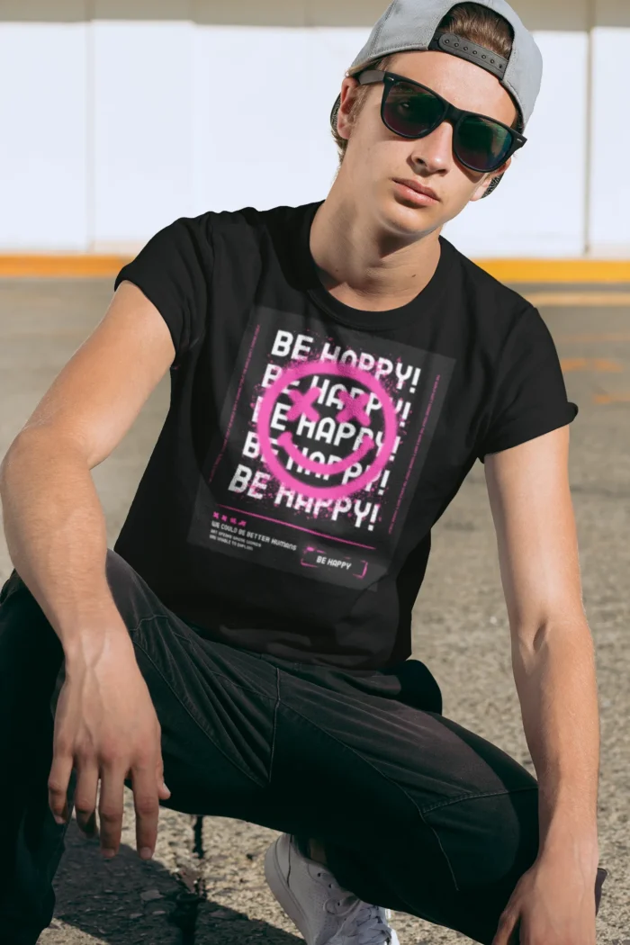 Be Happy Graphic T-Shirt for Men - Trendy and Comfortable