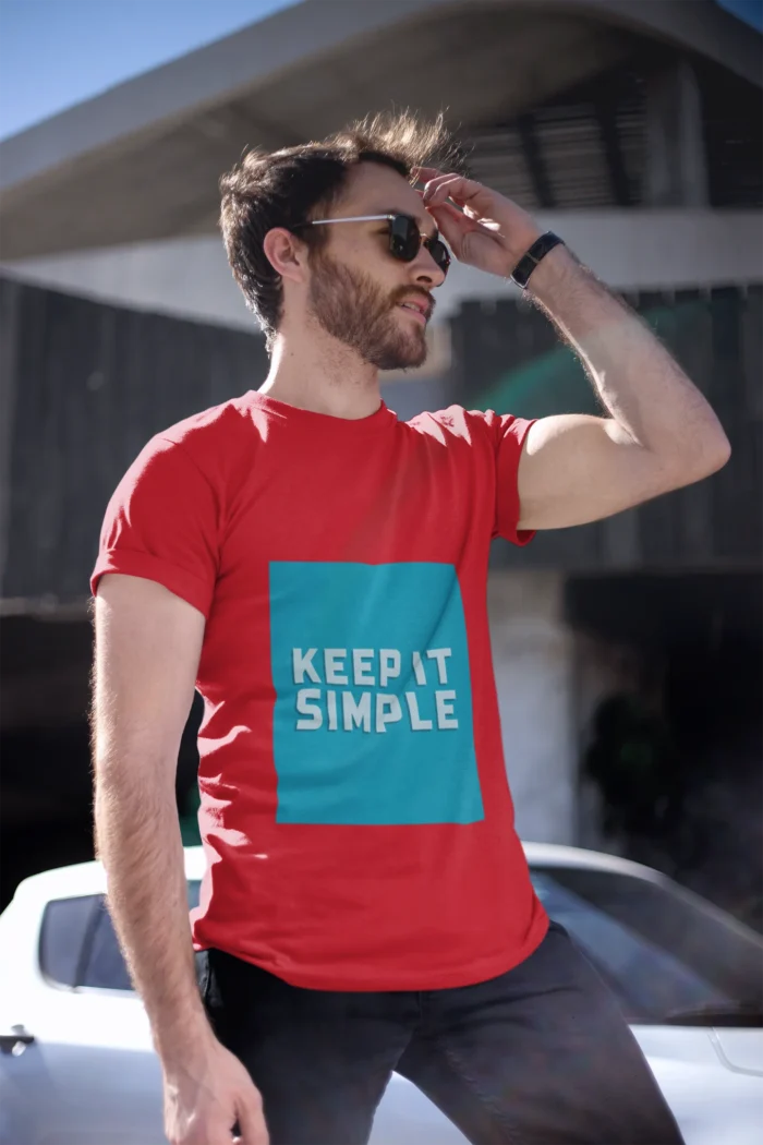 Men's "Keep It Simple" t-shirt in black with a minimalist design, showcasing comfort and style